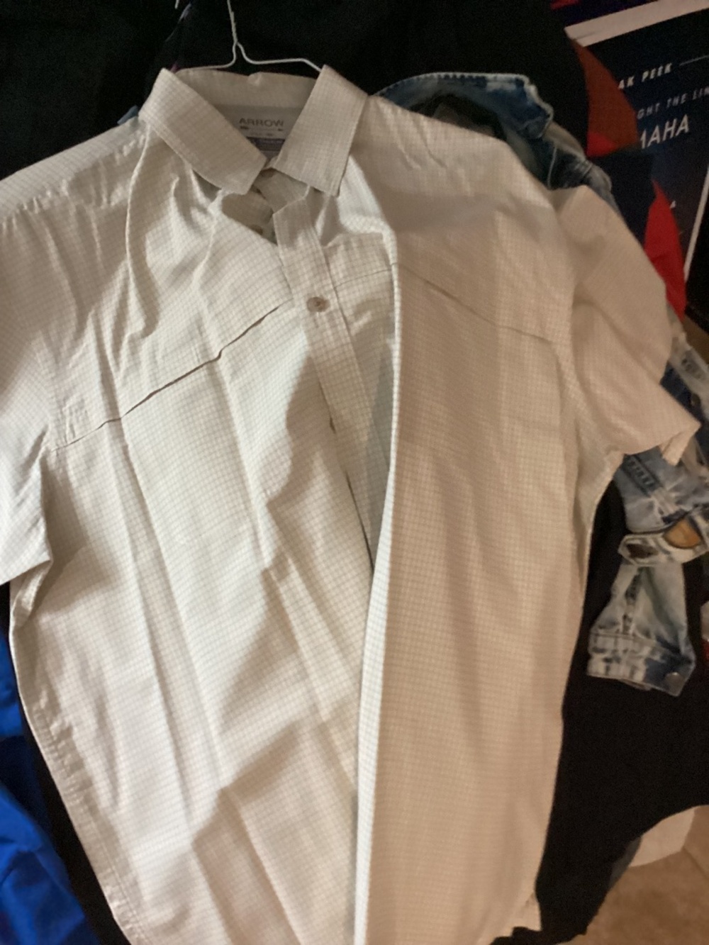 Arrow USA 1851 Men's Dress Shirt 2XL Button Up Long Sleeve Collared Pocket